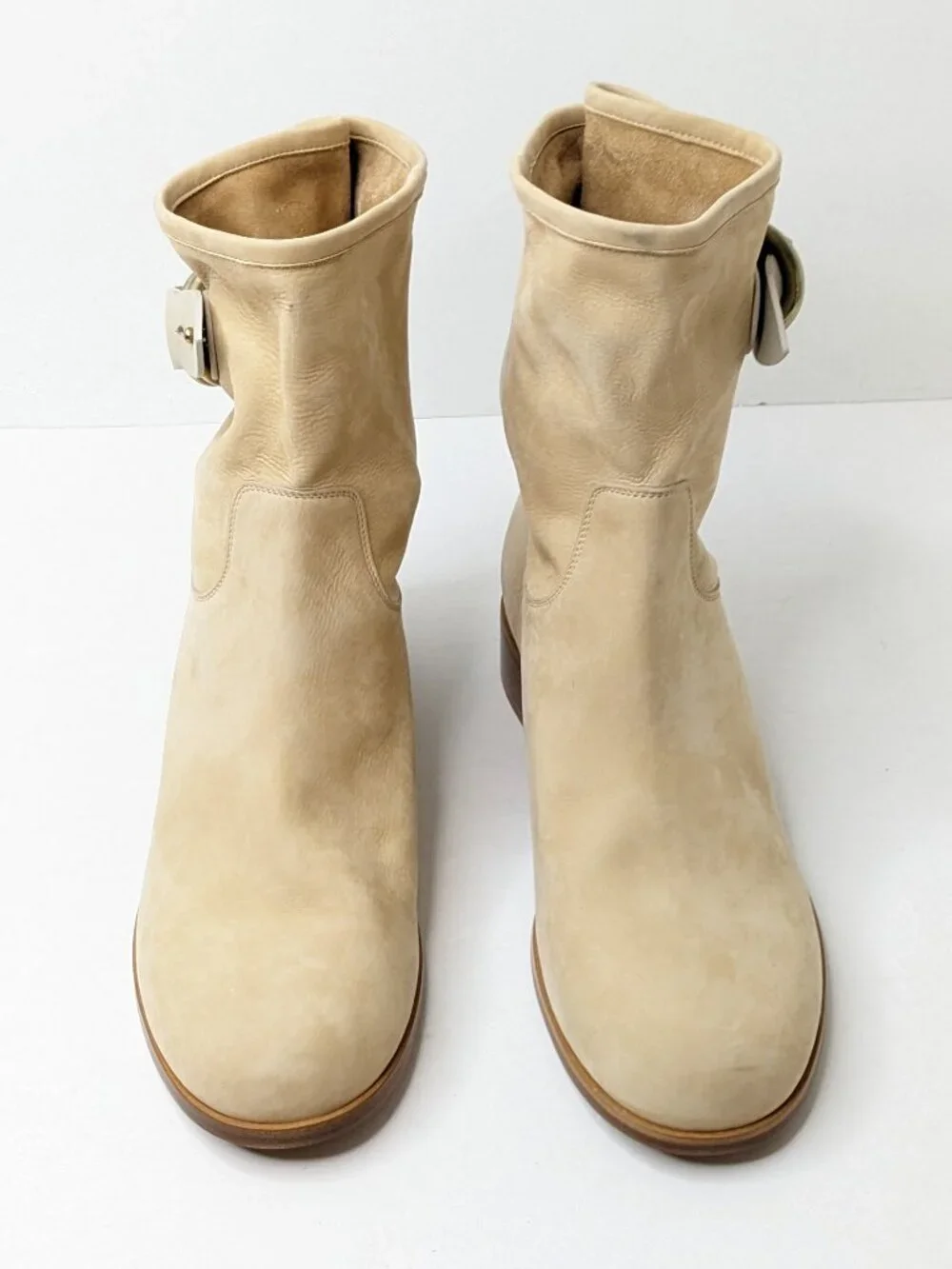 Frye Ricki Ring Fold Ankle Boots Ash Leather Women's 7